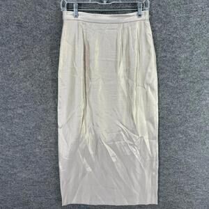 Alex Evenings Skirt Women M Medium Beige Maxi Long Zipper Lined Mid Rise Rayon